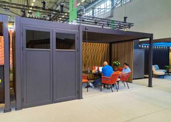 Pergola Tarasowa Aluminiowa 3x4+2 z Schowkiem i Regulowanym Dachem