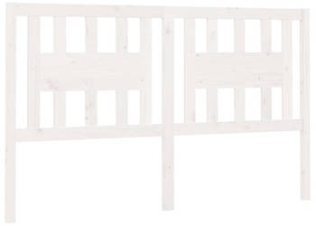 Wezgłowie łóżka białe 141x4x100 cm lite drewno sosnowe WM-818666