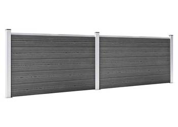 vidaXL Zestaw ogrodzeniowy z WPC, 353x105 cm, czarny(SKU:3070447)