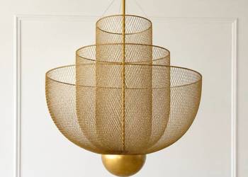 Designerska Lampa Wisząca FLORENCJA Nowoczesny Żyrandol Złoty / Czarny