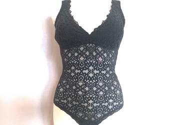 Body czarne Bluzka r. 36-38 ażur NOWE
