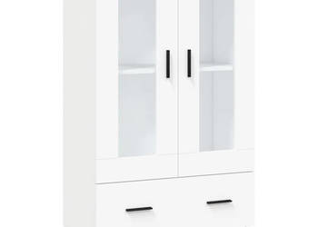 Wysoka szafka biała 695x31x115 cm materiał drewnopochodny WM-828316
