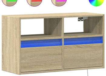 Ścienna szafka TV z LED dąb sonoma 80x31x45 cm WM-852329