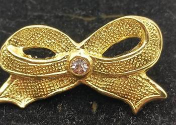 BIŻUTERIA BROSZKA PIĘKNA KOKARDA KOLORU ZŁOTEGO BIŻUTERIA BROSZKA PIĘKNA KOKARDA KOLORU ZŁOTEGO