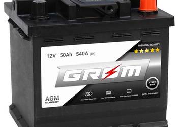 Akumulator 50Ah 540A Prawy Plus GROM AGM START&STOP