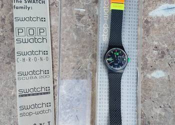 Stary zegarek naręczny Swatch Stop-watch 1992r SSB101 stoper