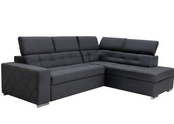 Narożnik Tapicerowany Ciemnoszary Duży z Funkcją Spania TEXAS