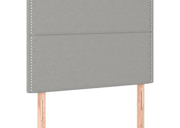 Zagłówek do łóżka z LED jasnoszary 90x5x118/128 cm tkanina WM-3122266
