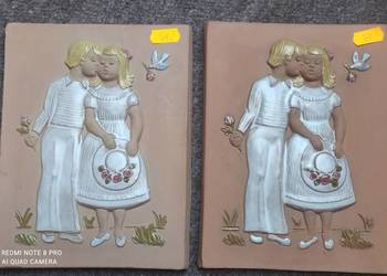 Kafel ceramiczny, z Parą.  Sygnowany. Jie Gantofta.