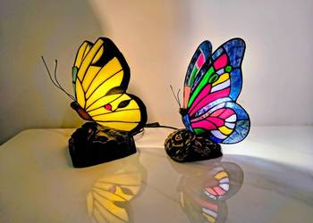 Tiffany lampa witrażowa stołowa nocna biurowa "motyl"