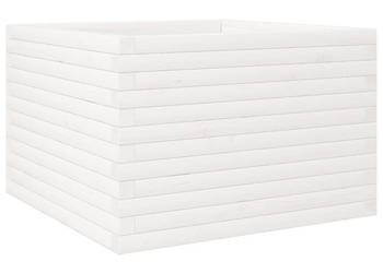 Donica ogrodowa biała 70x70x46 cm lite drewno sosnowe WM-3282415
