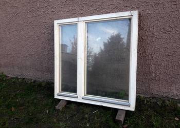 Okno drewniane dwuskrzydłowe białe Włoszczowa nr 4.