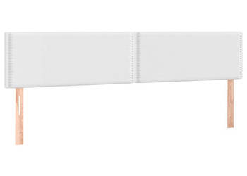 Zagłówek do łóżka z LED biały 180x5x78/88 cm sztuczna skóra WM-3121575