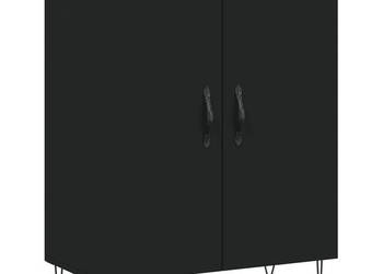 Szafka czarna 695x34x90 cm materiał drewnopochodny WM-827717