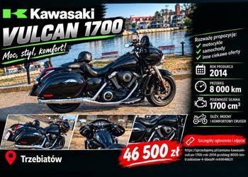 Kawasaki Vulcan 1700 Rok 2014  Przebieg 8000 km