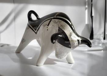 BYK Znak zodiaku Figurka Byczek ceramiczny, ręcznie malowany