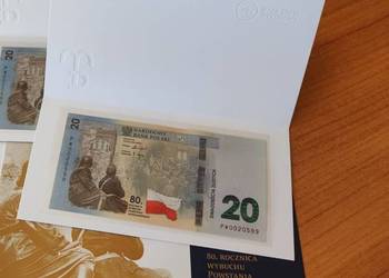 Banknot 20 zł - 80 Rocznica Wybuchu Powstania Warszawskiego.