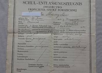Świadectwo ukończenia szkoły powszechnej, Generalgouvernment, 1942 r. ,