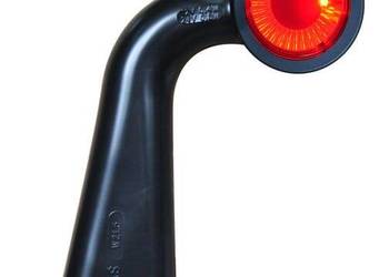 Lampa obrysowa LED, lewa, okrągła, 12/24V czerwona / przezroczysta,  przyk…