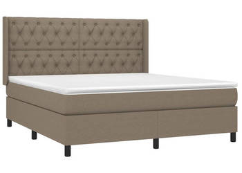 Łóżko kontynentalne z materacem taupe tkanina 160x200 cm WM-3138569