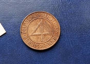 Stare monety 4 reichspfennig 1932 D Niemcy