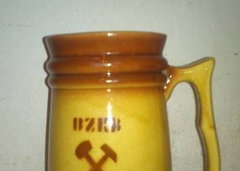 Kufel barbórkowy ,ceramiczny beżowo-brązowy 1982r