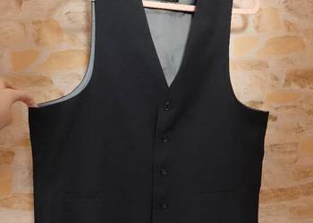 (L/XL) Granatowa kamizelka garniturowa z Londynu