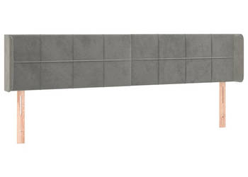 Zagłówek do łóżka z LED jasnoszary 183x16x78/88 cm aksamit WM-3123296