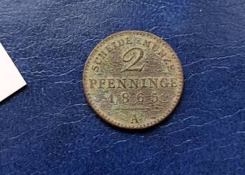 Stare monety 2 fenig 1865 Niemcy
