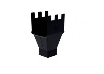 Krop lej spustowy kwadrat 135/80x80 mm czarny metal ral 9005