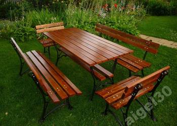 ZESTAW MEBLE OGRODOWE 170 CM stół 2x ławka 2x fotel