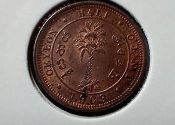 Stare monety 1/2 cent 1909 Cejlon