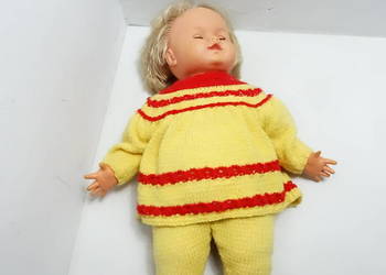 Stara Duża Lalka Sebino Made In Italy Vintage Retro PRL Dzianina 60 Cm
