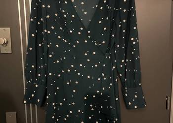 Primark sukienka modny wzór groszki butelkowa zieleń hit roz.40