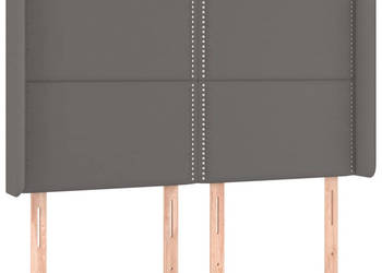 Zagłówek do łóżka z LED szary 147x16x118/128cm sztuczna skóra WM-3124002