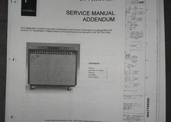Fender '94 Twin Amp Service Manual Addendum - instrukcja serwisowa
