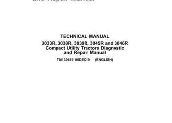 John Deere 3033R 3038R 3039R 3045R 3046R instrukcja naprawy