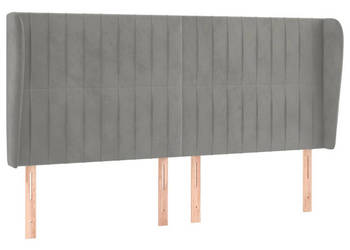 Zagłówek uszak jasnoszary 163x23x118/128 cm aksamit WM-3118248