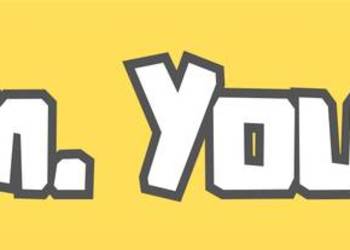 Naklejka napis I farm you Eat! żółte tło 150x30mm