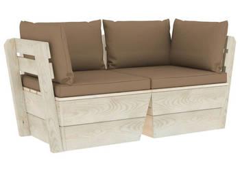 Ogrodowa sofa 2-osobowa z palet z poduszkami drewno świerkowe WM-3063392