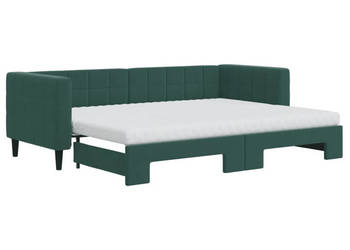 Sofa rozsuwana z materacami ciemnozielona aksamit 80x200 cm WM-3196710