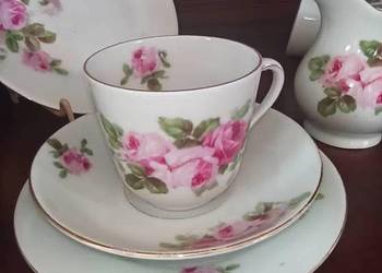 Filiżanka. Z talerzykiem. Victoria. Czechoslovakia. Słodkie różyczki.