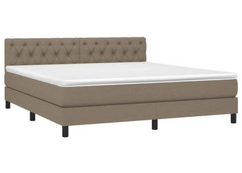 Łóżko kontynentalne z materacem taupe tkanina 160x200 cm WM-3133409