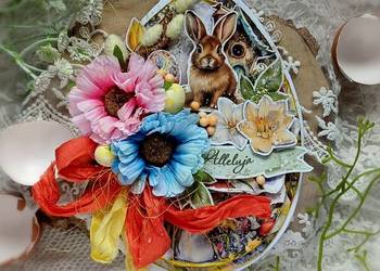 Kartka świąteczna, wielkanocna, z pudełkiem Kartka świąteczna, wielkanocna, z pudełkiem