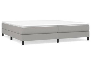 Łóżko kontynentalne z materacem jasnoszare tkanina 200x200 cm WM-3144101
