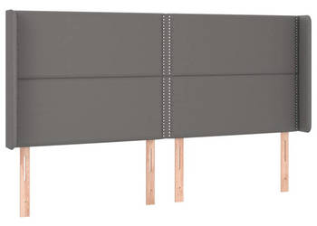 Zagłówek uszak szary 183x16x118/128 cm sztuczna skóra WM-3119546