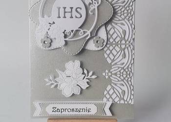 ZAPROSZENIA KOMUNIA UNIWERSALNE IHS W RAMKACH B6 SREBRO – BIEL