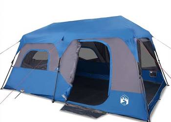 vidaXL Namiot rodzinny, 9-os., niebieski, wodoszczelny(SKU:94298)