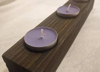 Świecznik świerkowy opalany Shou Sugi Ban, leśna zieleń, Franca No. 11