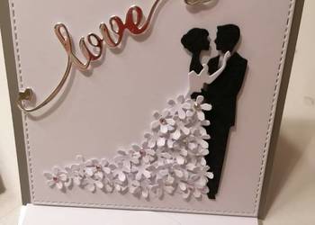 Ślub Kartka sztalugowa ręcznie wykonana w pudełku. Ślub Kartka sztalugowa ręcznie wykonana w pudełku.